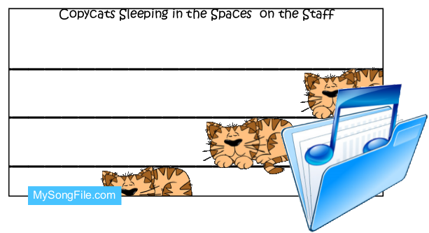 Copycats Sleeping in the Spaces on the Staff