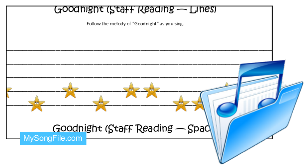 Goodnight (Staff Reading Lines and Spaces Colour)