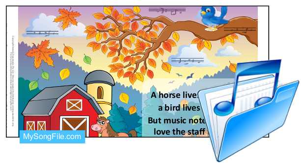 Music Notes Love the Staff the Best (A4 Poster)