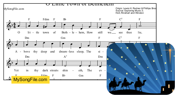 O Little Town of Bethlehem - F Major