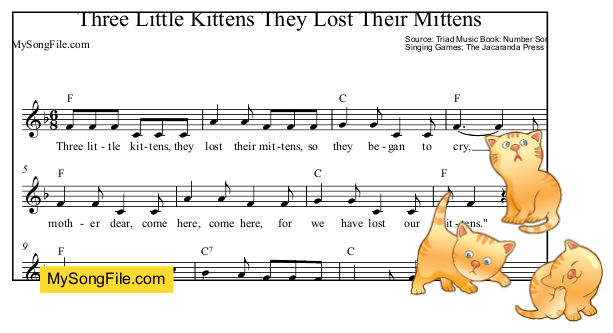 Three Little Kittens They Lost Their Mittens