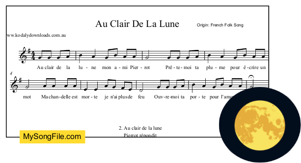 Au Clair De La Lune - with diminution