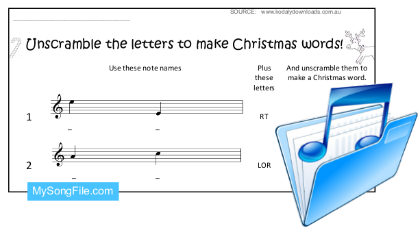 Christmas Words (Stave Reading)