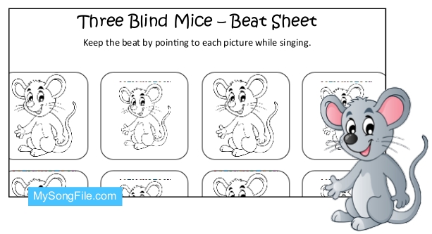 Three Blind Mice (Beat Sheet Black and White)
