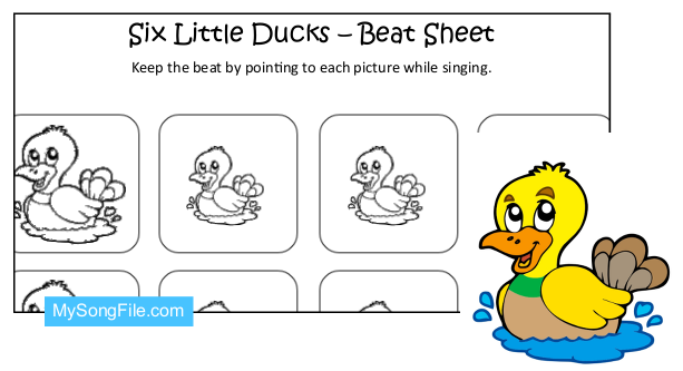 Six Little Ducks (Beat Sheet Black and White)